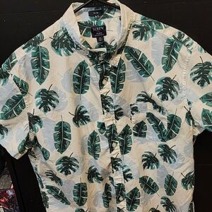 J. Crew Tropical Green Leaf Shirt